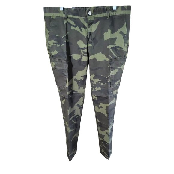 New Galaxy Mens Camo Denim Straight Leg Cargo Pants - Picture 1 of 4